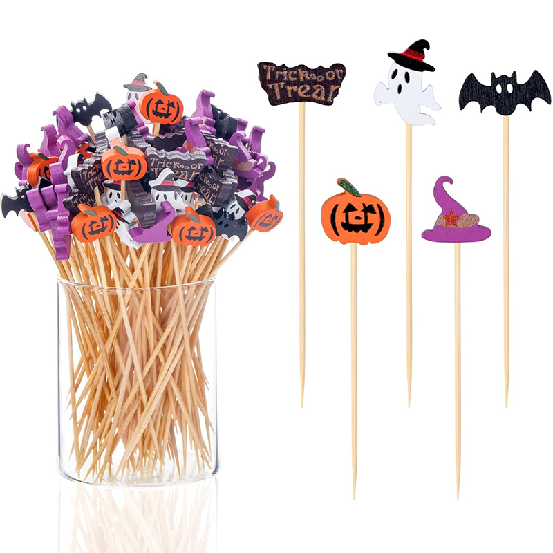 Centerpiece Stick - Cure-dents jetables pour fête d'halloween, brochettes