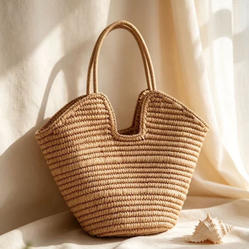 Paper Straw Color - Sac fourre-tout tressé en paille couleur
