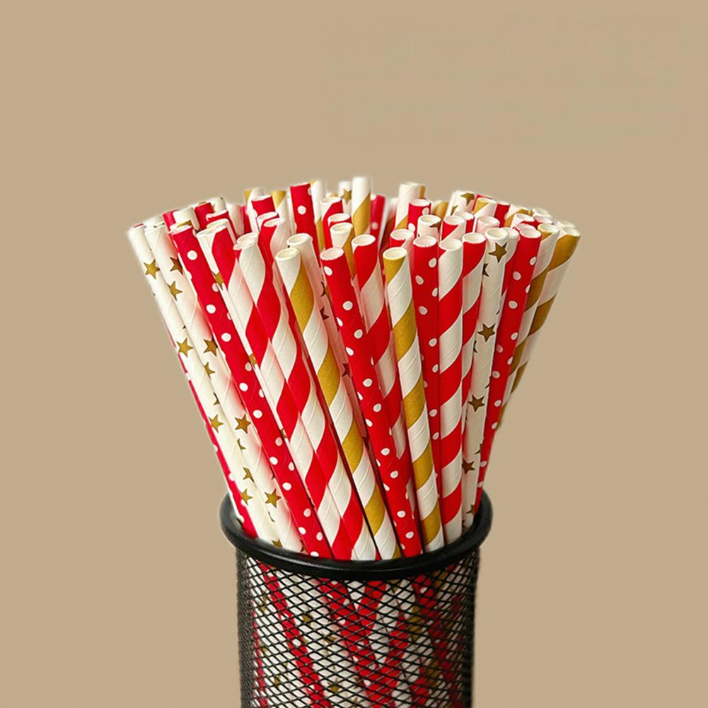 Pailles jetables à rayures col - Paper Straw Color avis et prix